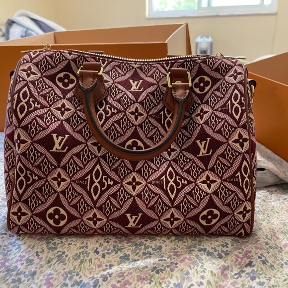 Louis Vuitton Handbags - Louis Vuitton Since 1854 Bordeaux Monogram Jacquard Speedy Bandouliere 25!